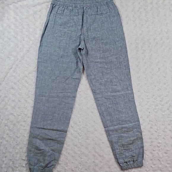 Athleta Linen Lounge Pants Womens Size 8 Tall Retreat Linen Jogger Chambray Blue - Picture 4 of 10